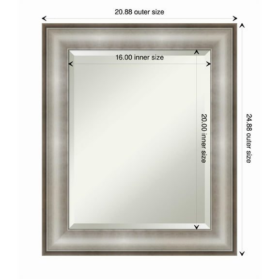 Amanti Art Imperial Silver Framed Wall Mirror - 20.88 x 24.88 in