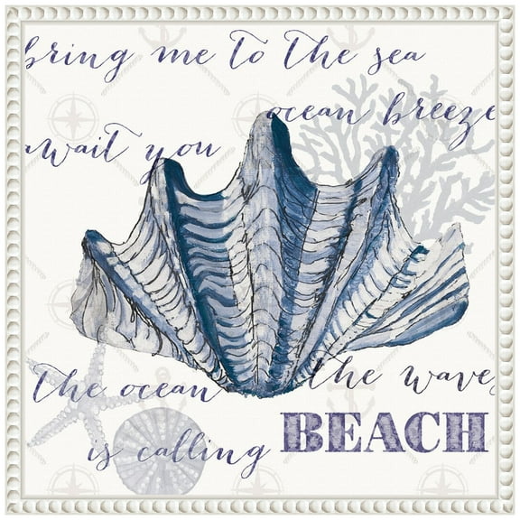 Amanti Art Indigo Ocean Treasures IV Framed Canvas Wall Art Print