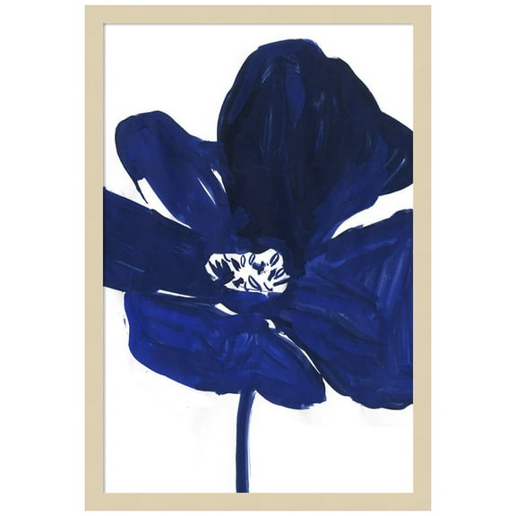 Amanti Art Indigo Petal I Wood Framed Wall Art Print
