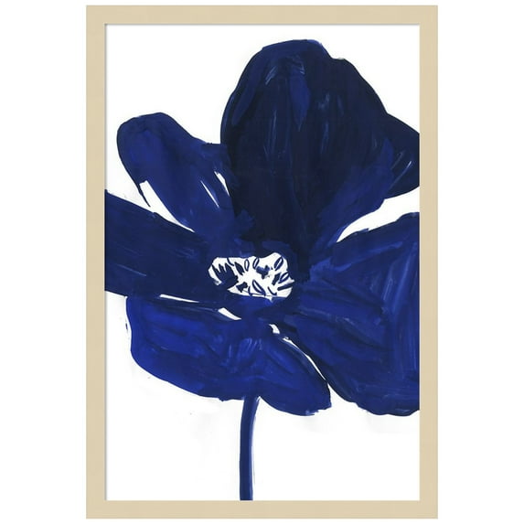 Amanti Art Indigo Petal I Wood Framed Wall Art Print