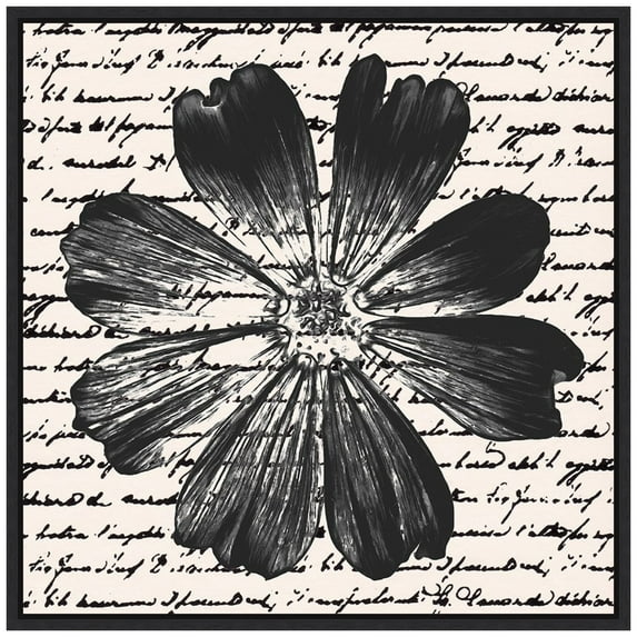 Amanti Art Inky Floral IV Framed Canvas Wall Art Print