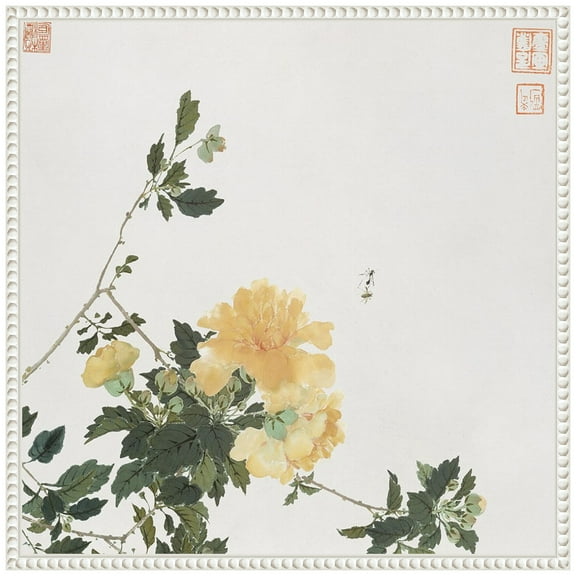 Amanti Art Insects and Flowers VI Framed Canvas Wall Art Print