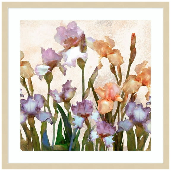 Amanti Art Irises Panel II Wood Framed Wall Art Print