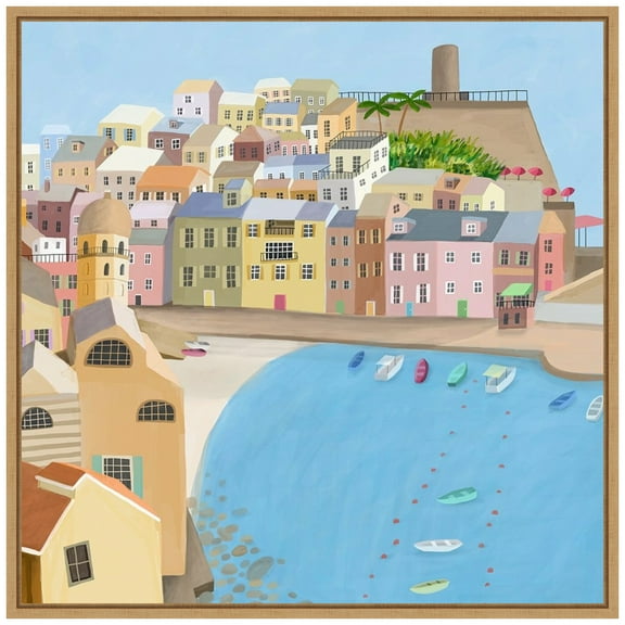 Amanti Art Italian Coast Framed Canvas Wall Art Print