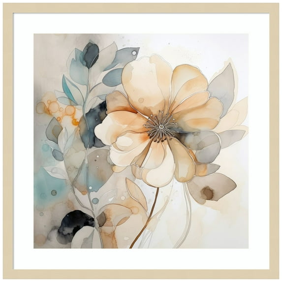 Amanti Art Ivory Blossoms I Wood Framed Wall Art Print