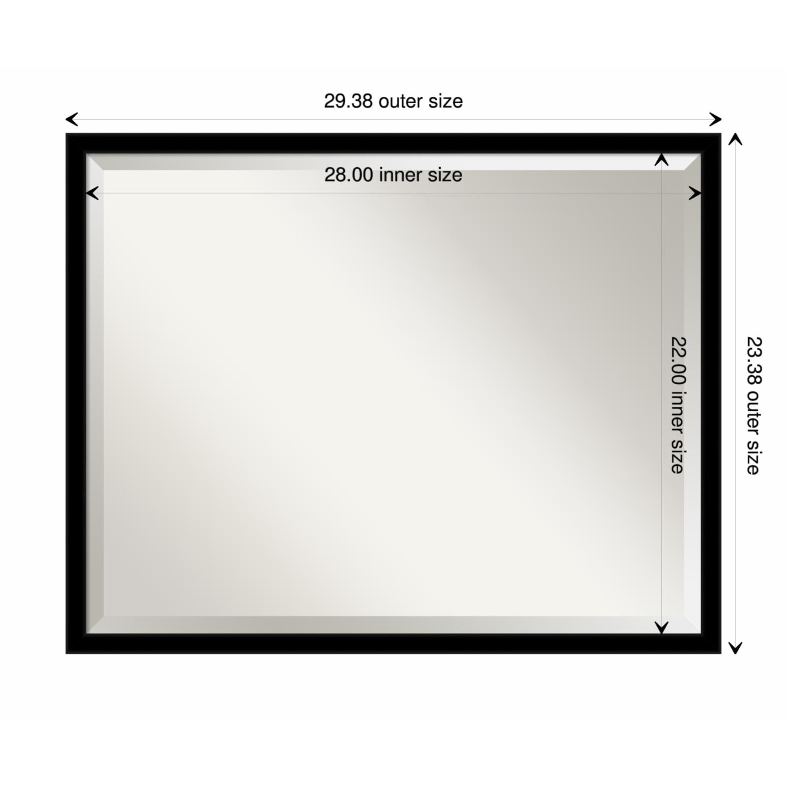 Jet Black Rectangular Wall Mirror with Polystyrene Frame