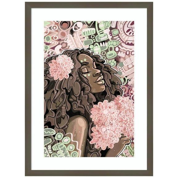 Amanti Art Kanai Lady Wood Framed Wall Art Print