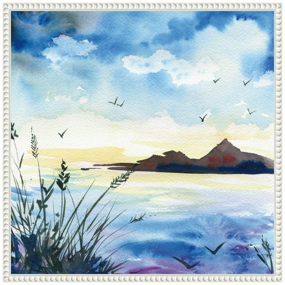 Amanti Art Lake at Dusk Framed Canvas Wall Art Print