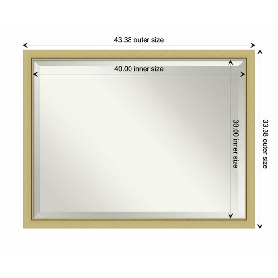 Amanti Art Landon Gold Narrow Framed Wall Mirror - 19.38 x 23.38 in