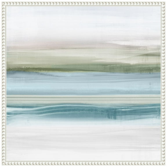 Amanti Art Landscape of Beach Stripes Framed Canvas Wall Art Print