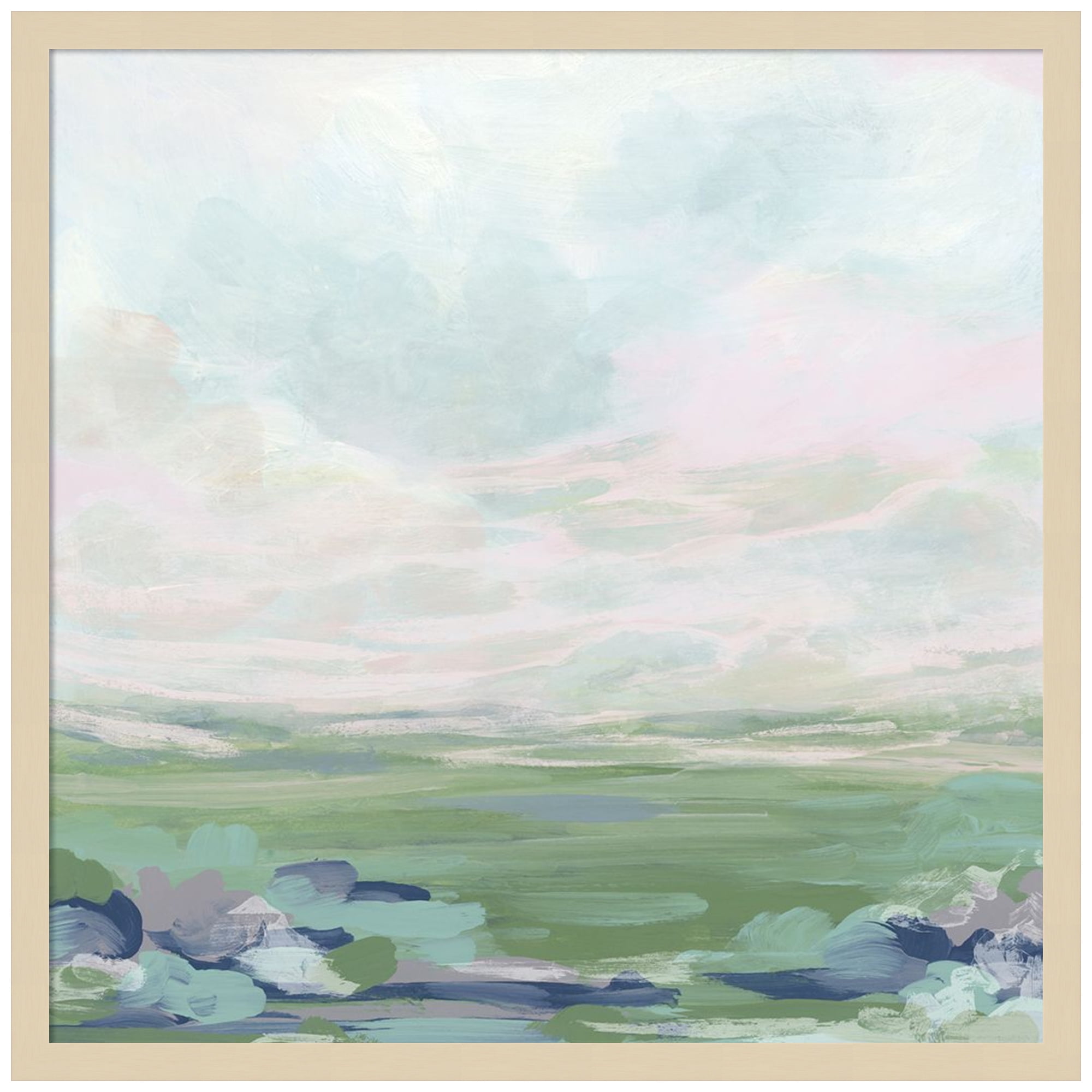 Lavender Scape I Svelte Natural Framed Abstract Art Print