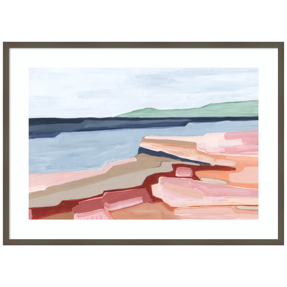Amanti Art Layers of land Wood Framed Wall Art Print