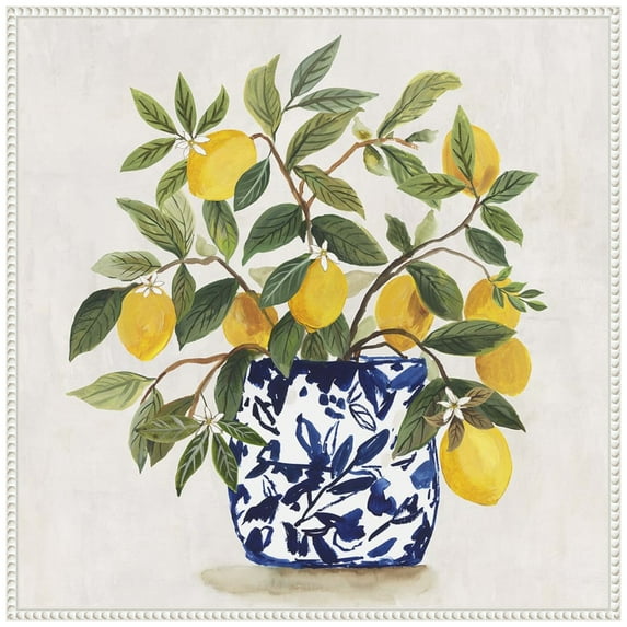 Amanti Art Lemon Plant I Framed Canvas Wall Art Print
