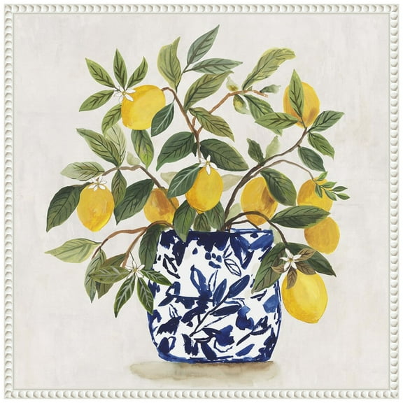 Amanti Art Lemon Plant I Framed Canvas Wall Art Print
