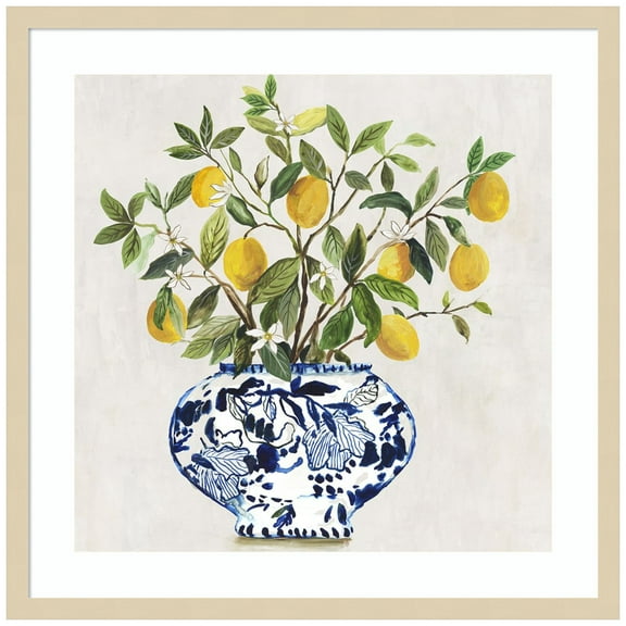 Amanti Art Lemon Plant II Wood Framed Wall Art Print