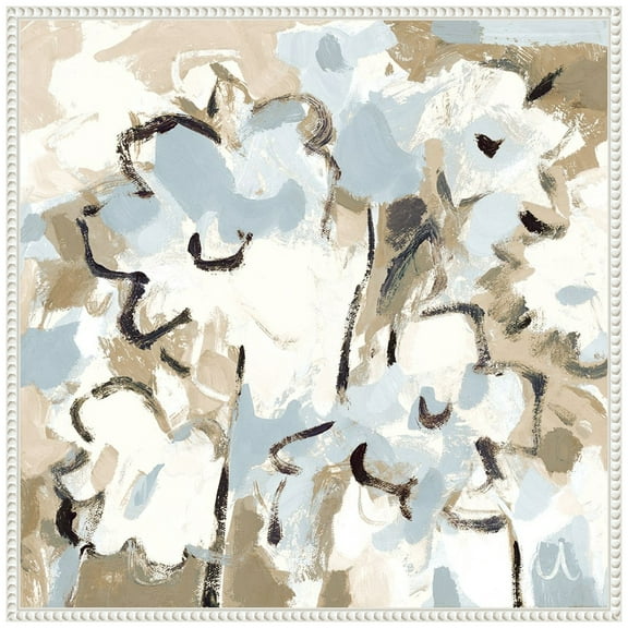 Amanti Art Light Blue Floral Framed Canvas Wall Art Print