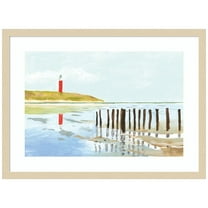Amanti Art Lighthouse Coast Wood Framed Wall Art Print