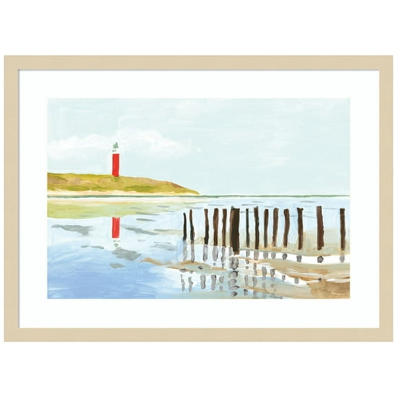 Amanti Art Lighthouse Coast Wood Framed Wall Art Print