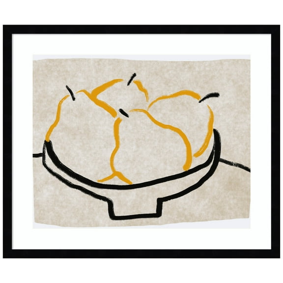 Amanti Art Line art pear Wood Framed Wall Art Print