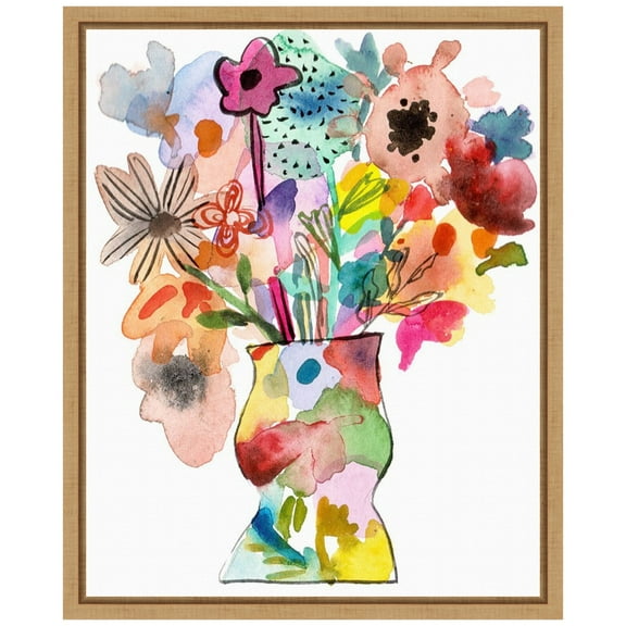 Amanti Art Linear Bouquet II Framed Canvas Wall Art Print