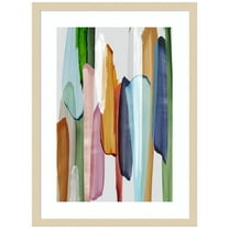 Amanti Art Lines of Abstract Wood Framed Wall Art Print