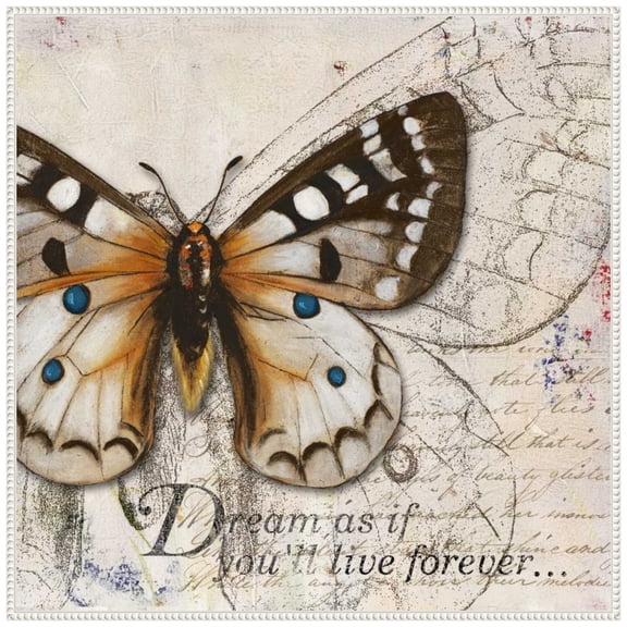 Amanti Art Living your Dreams I Butterfly Framed Canvas Wall Art Print