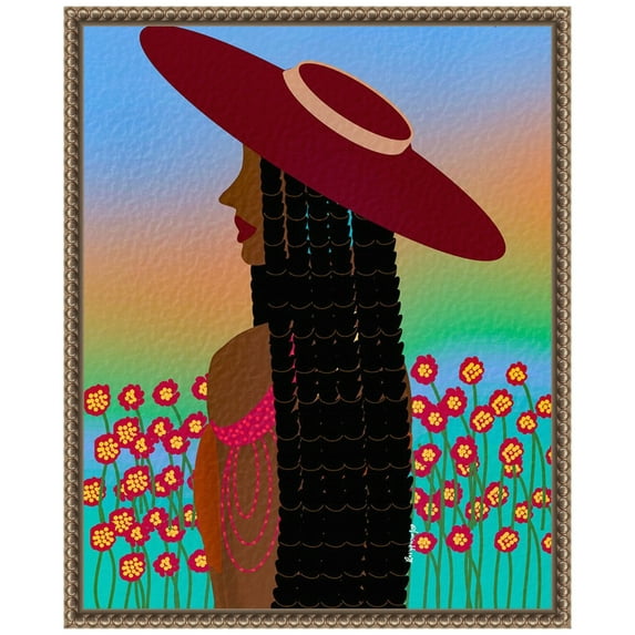 Amanti Art Lola Lady Framed Canvas Wall Art Print