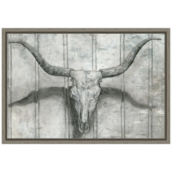 Amanti Art Longhorn Framed Canvas Wall Art Print