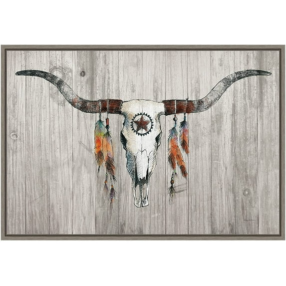 Amanti Art Longhorn On Wood Wall Art