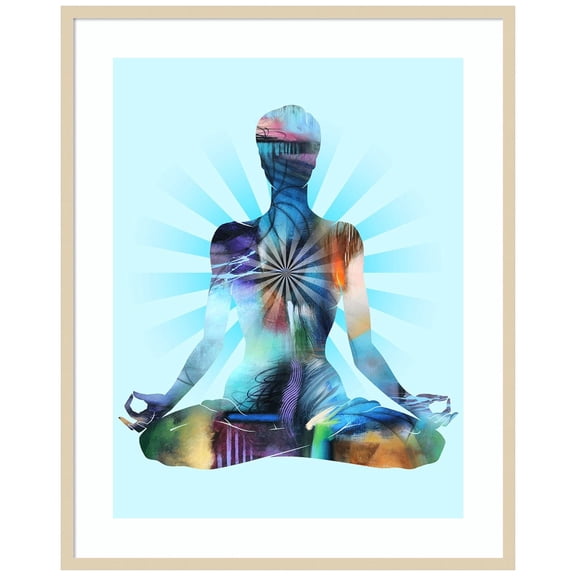 Amanti Art Lotus Pose Moon Wood Framed Wall Art Print