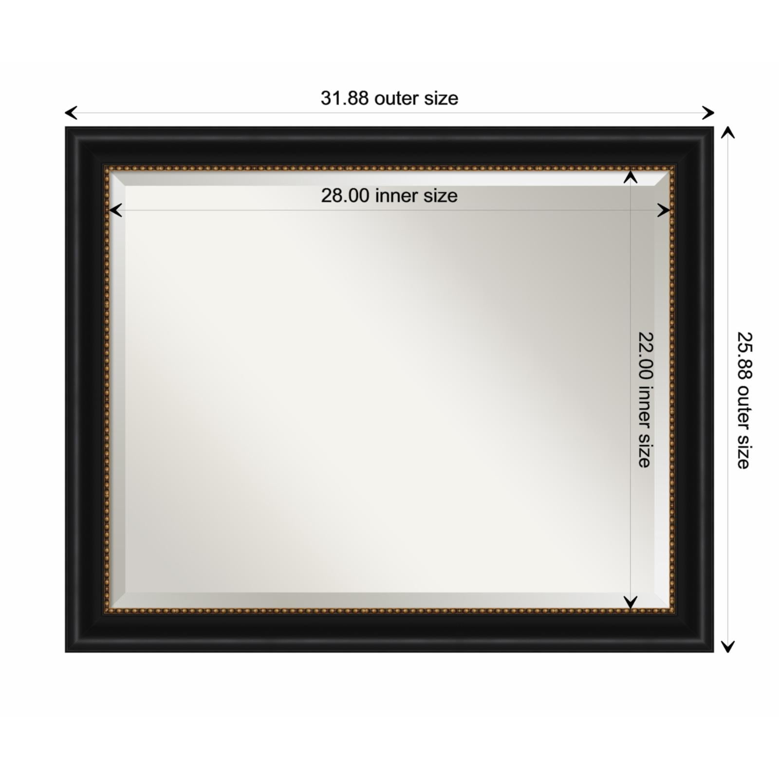 Manhattan Black and Gold Rectangular Wall Mirror