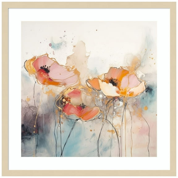 Amanti Art Meadow of Floral Delights I Wood Framed Wall Art Print