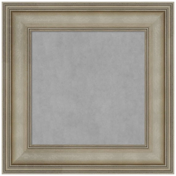 Amanti Art Mezzanine Antique Silver Narrow Framed Magnetic Board 17 x 17 in.
