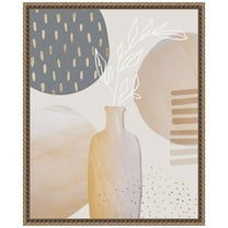 Amanti Art Mid Century Floral II Framed Canvas Wall Art Print