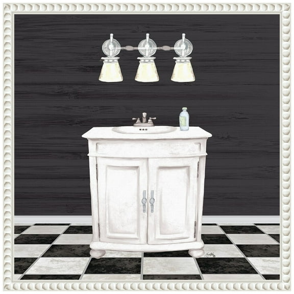 Amanti Art Modern Bathroom I Framed Canvas Wall Art Print