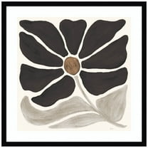 Amanti Art Modern Petals V Neutral Wood Framed Wall Art Print