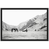 Amanti Art Moke Lake Horses IV Framed Canvas Wall Art Print