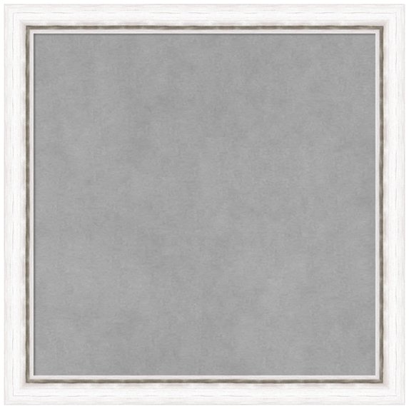 Amanti Art Morgan White Silver Framed Magnetic Board 18 x 18 in.