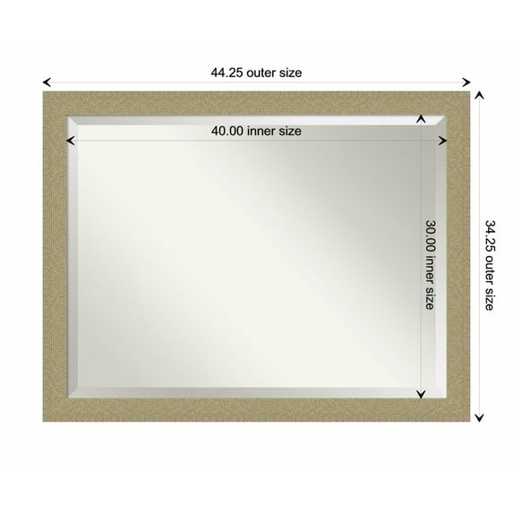 Amanti Art Mosaic Gold Beveled Wood Wall Mirror 34.25 x 44.25 in.
