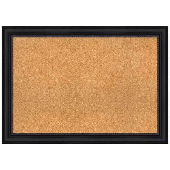Amanti Art Natural Cork Board Framed Astor Black Bulletin Board 41 in. x 29 in.