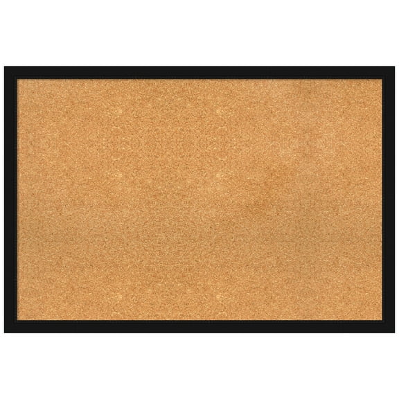 Amanti Art Natural Cork Board Framed Avon Black Narrow Bulletin Board 38 in. x 26 in.