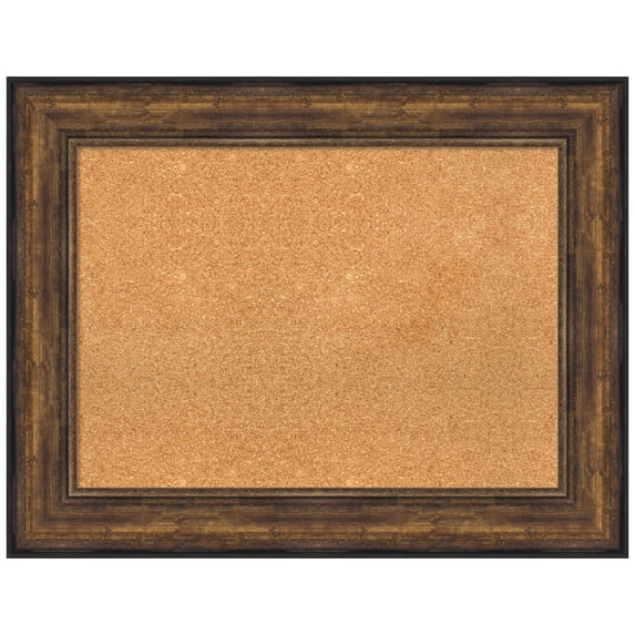 Amanti Art Natural Cork Board Framed Ballroom Bronze Bulletin Board 36 in. x 28 in.