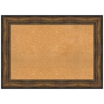 Amanti Art Natural Cork Board Framed Ballroom Bronze Bulletin Board 44 in. x 32 in.