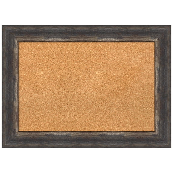 Amanti Art Natural Cork Board Framed Bark Rustic Char Bulletin Board 29 in. x 21 in.