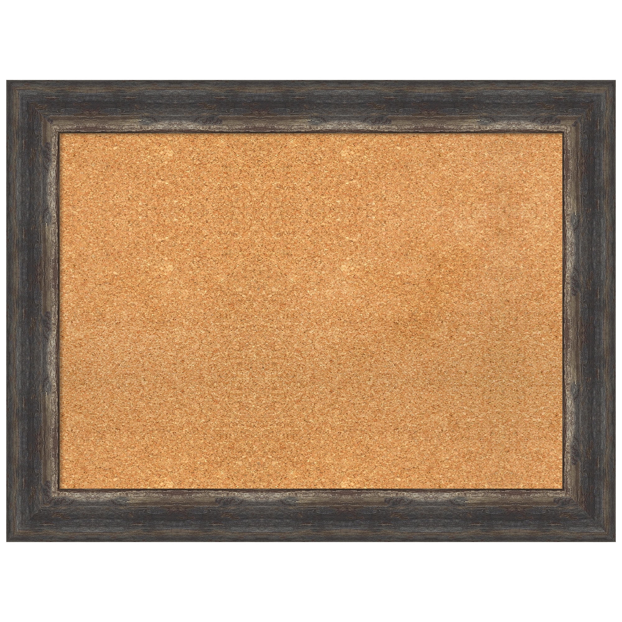 Rustic Charred Wood Framed Natural Cork Bulletin Board