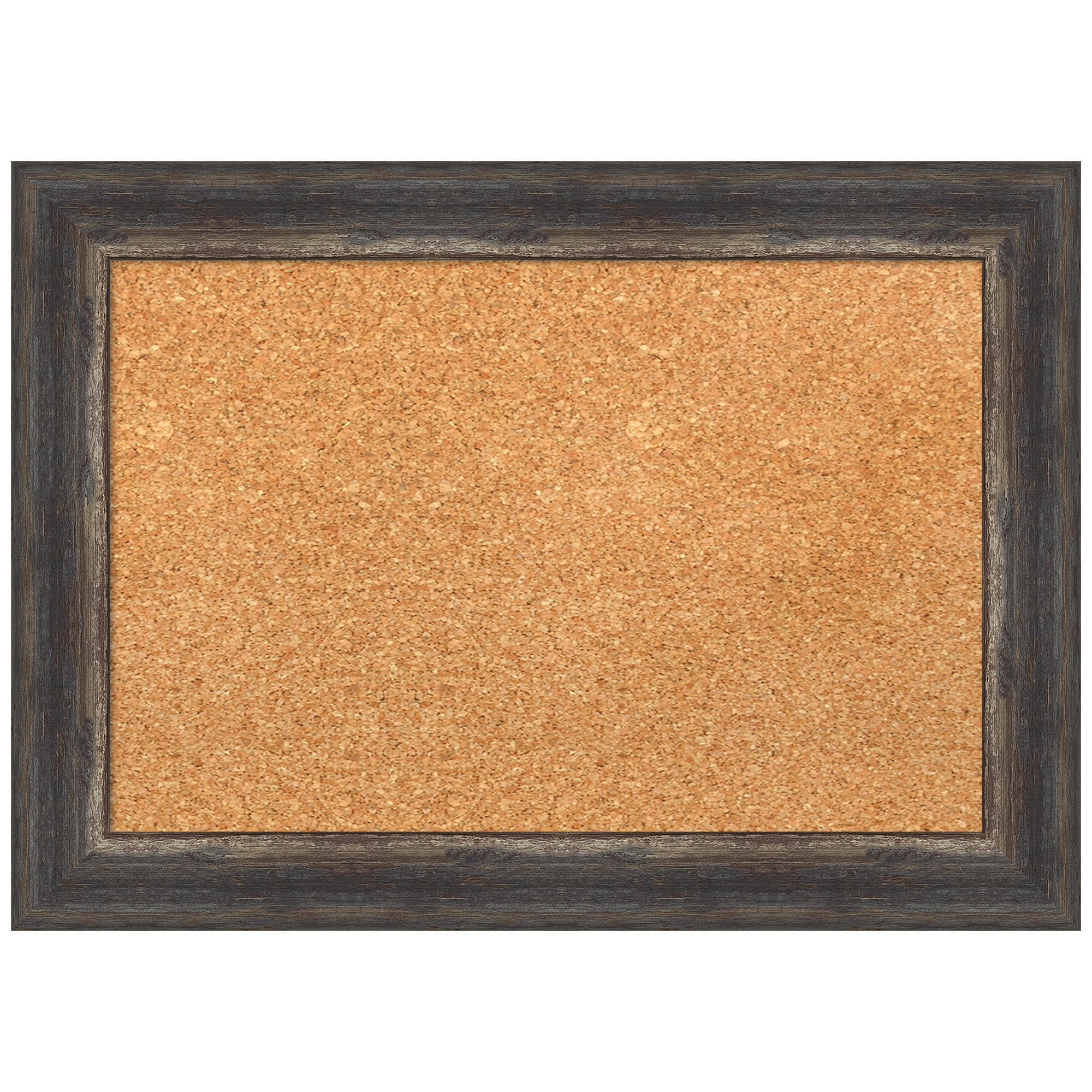 Natural Cork Board with Rustic Charred Wood Frame, 18x12