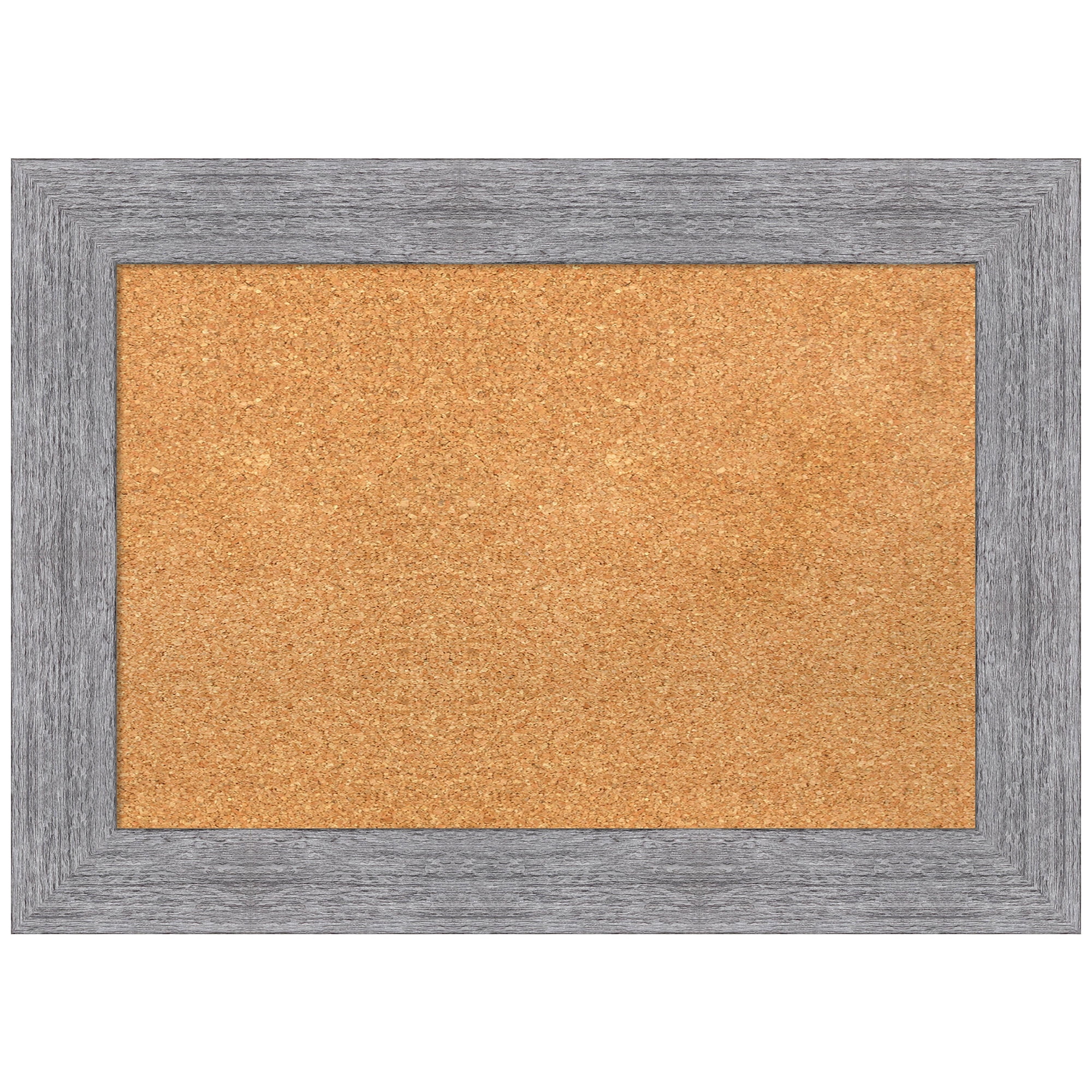 Rustic Grey Framed Natural Cork Bulletin Board 32" x 24"