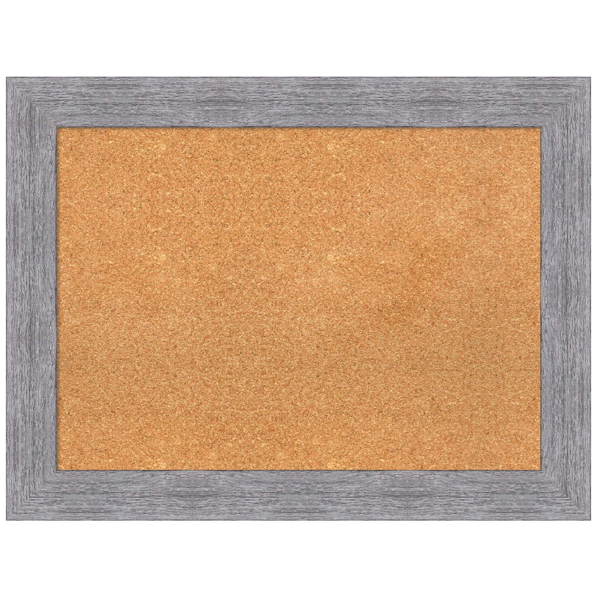 Amanti Art Natural Cork Board Framed Bark Rustic Grey Bulletin Board 33 in. x 25 in.