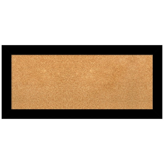 Amanti Art Natural Cork Board Framed Brushed Black Bulletin Board 33 in. x 15 in.