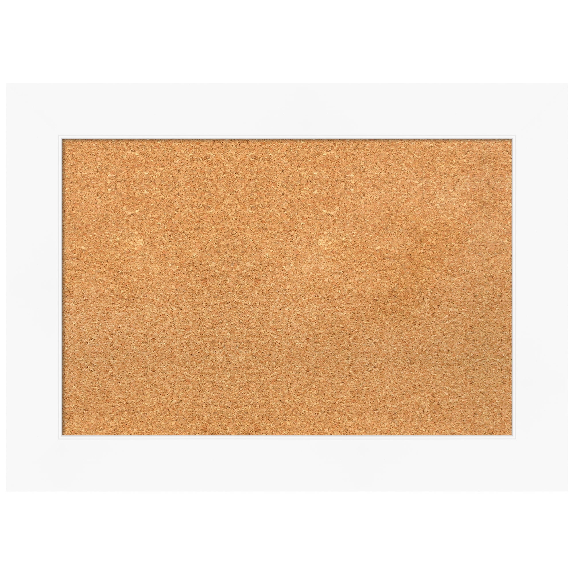 Amanti Art Natural Cork Board Framed Cabinet White Bulletin Board 29 in. x 21 in.